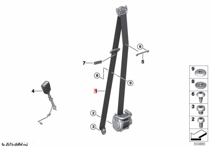PAS BEZPIECZEŃSTWA PRZOD PRAWY BMW 8 G16 7491782 - 6