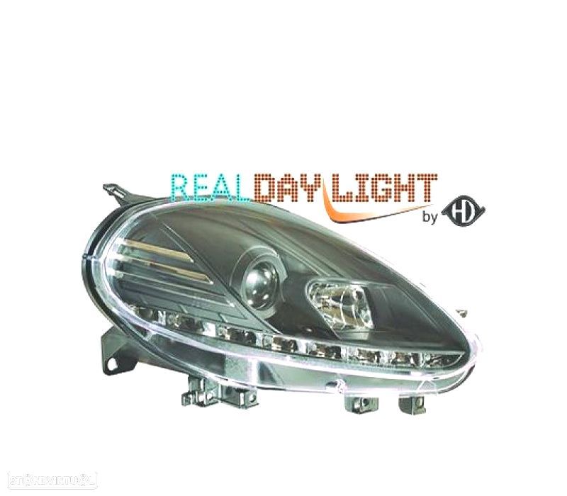 FARÓIS FRONTAIS PARA FIAT PUNTO EVO 09-11 LUZ DIURNA FULL LED - 1