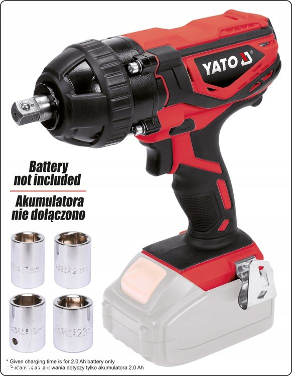 YATO KLUCZ UDAROWY DO KÓŁ 18V AKUMULATOROWY 1/2" 300Nm YT-82805 ZAKRĘTARKA - 5