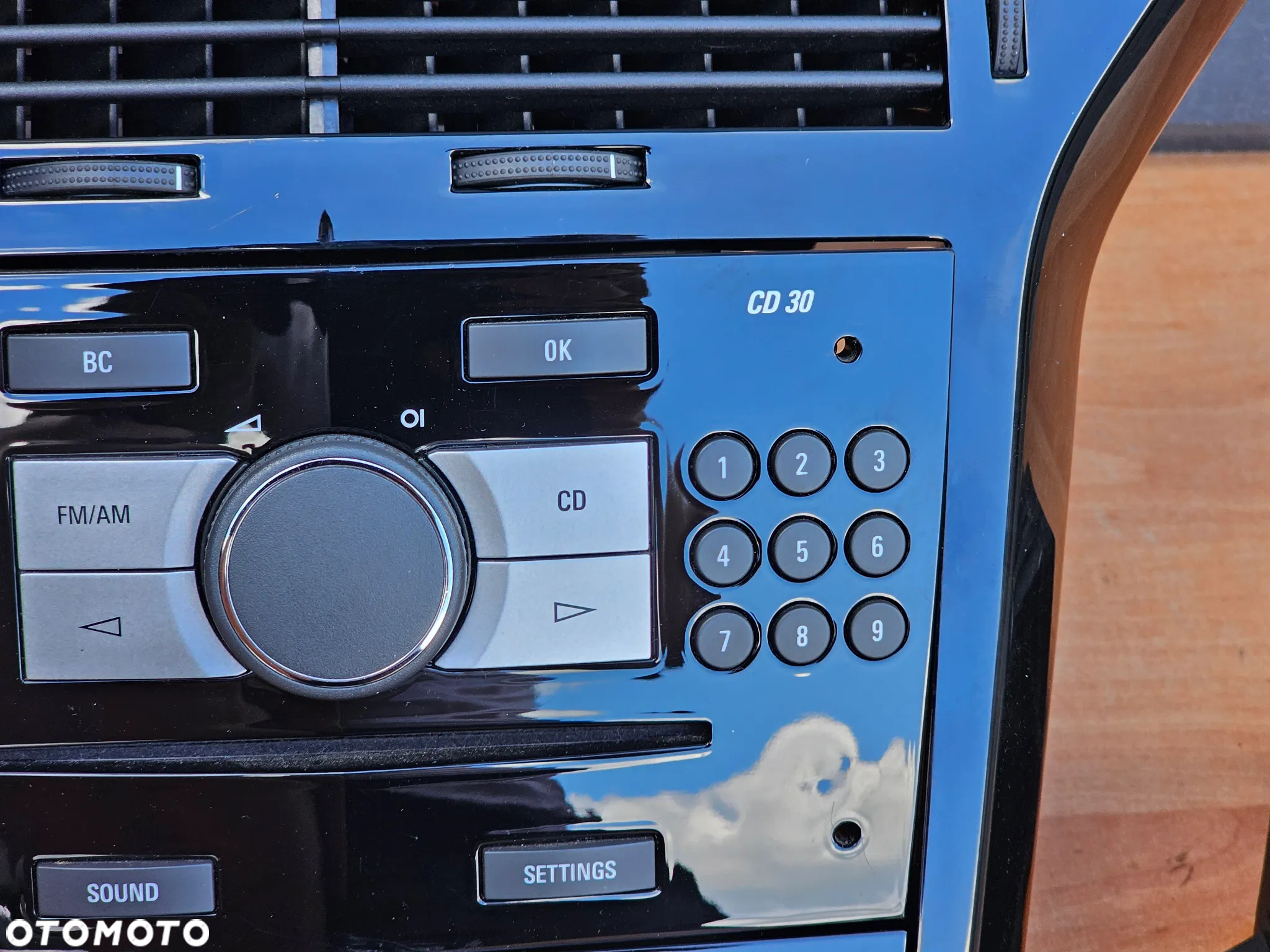 RADIO CD 30 PANEL MULTIFUNKCJA RAMKA OPEL ASTRA H ZESTAW PIANO BLACK CZARNE - 4