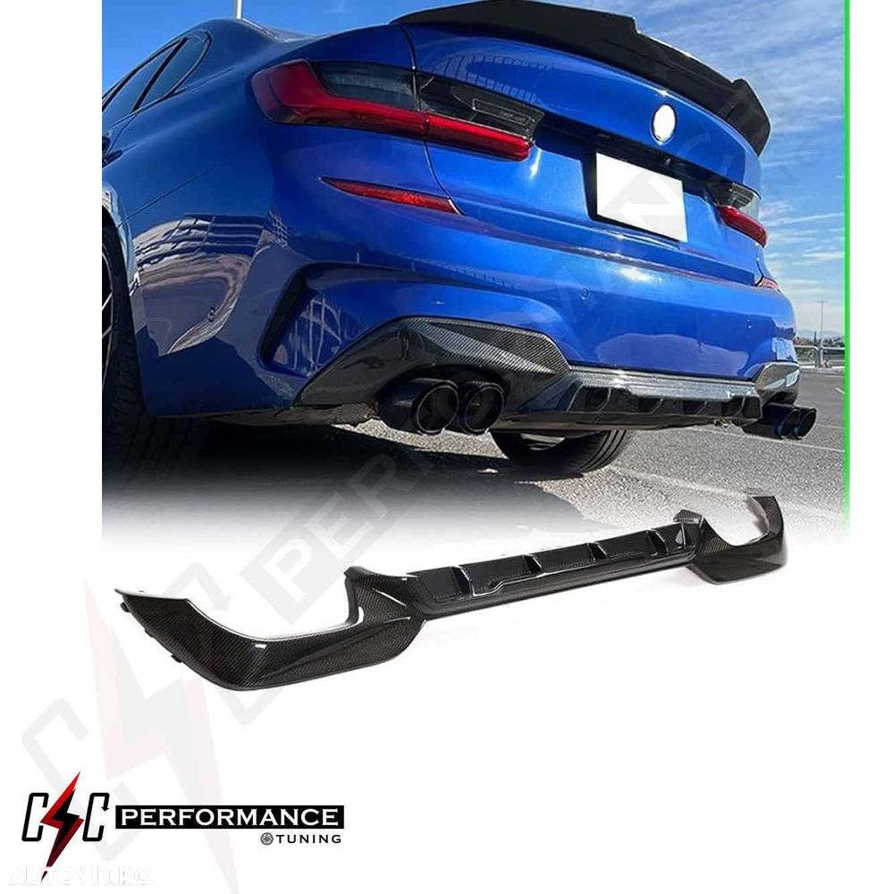 Difuzor Bara Spate BMW Seria 3 G20 G28 G21 2019-> M340i M Look Negru - 4