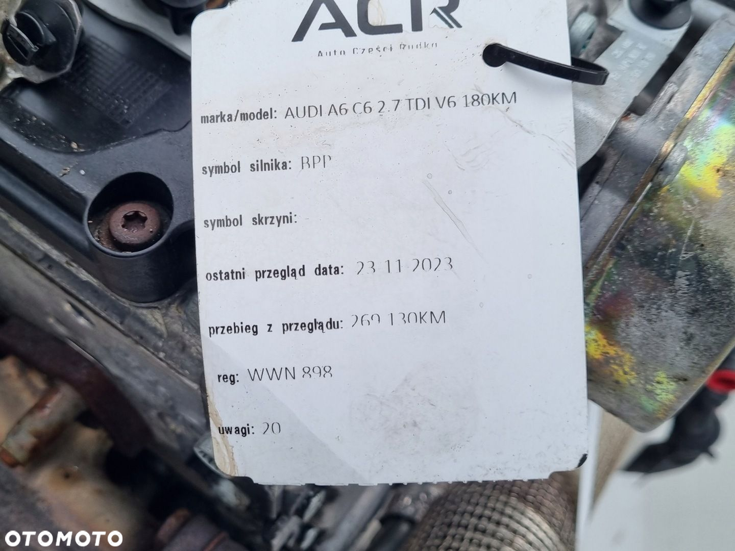 SILNIK BEZ OSPRZĘTU Audi A6 C6 2.7 TDI 180KM 04-11r pali BPP - 2