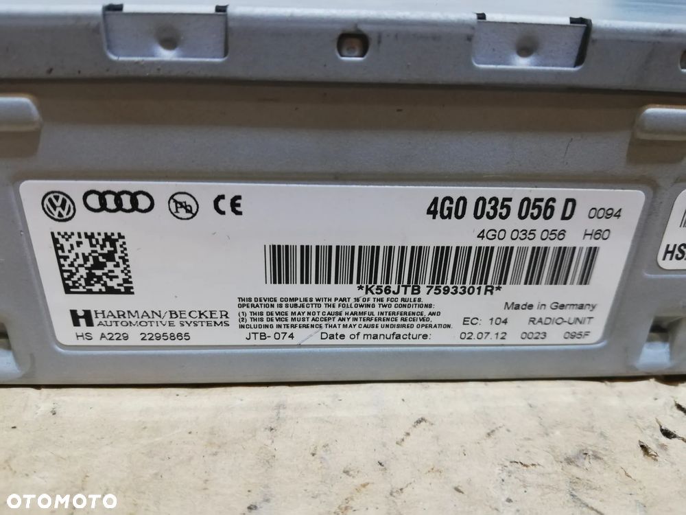RADIO TUNER AUDI 4G0035056D - 2