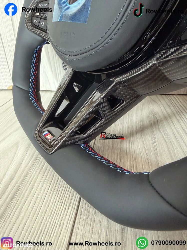 Volan BMW Model CS Carbon BMW G01 G05 G06 G11 G20 G30 G60 X1 X2 X3 X4 X5 X6 X7 Volan bmw seria5 seria8 seria7 Piele nappa Cusaturi M - 4