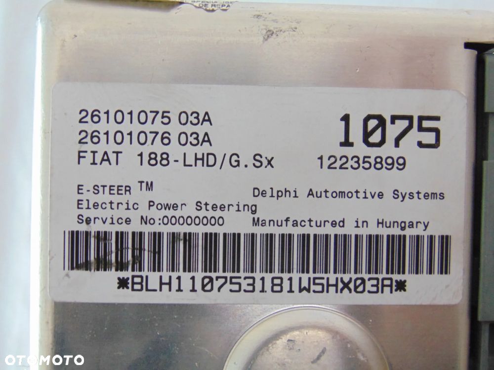 Pompa wspomagania wspomaganie elektryczne sterownik wspomagania 26101075 12235899 26103598 Fiat Punto 2 II FL lift 03-10r - 16