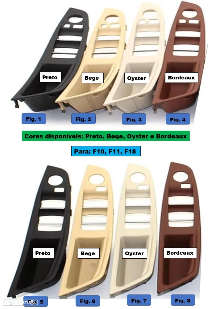 Puxador de porta interior Esqº ou Drtº BMW F10 / F11 / F18 - 2