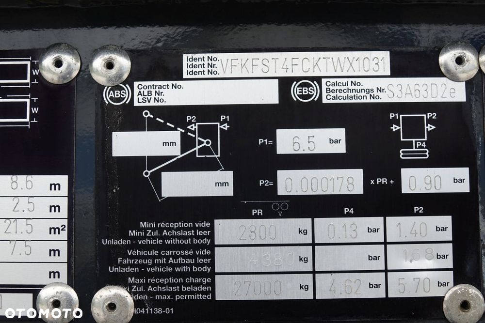 Fruehauf WYWROTKA 28m3 / OSIE SAF / OŚ PODNOSZONA / HYDROKLAPA / SZYBER ZBOŻOWY / ELEKTRYCZNA PLANDEKA - 38
