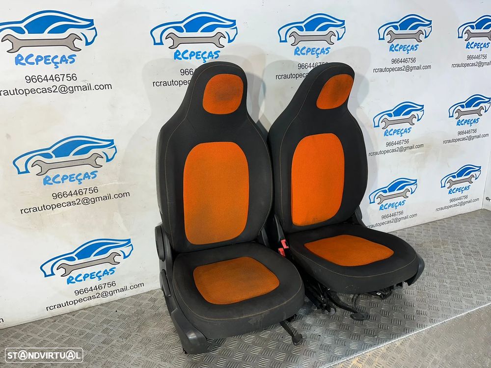 .Conjunto Bancos  Smart Forfour 453  Frente Frontal Tras Traseiro Tecido Laranja 2014 - 2019 - 6