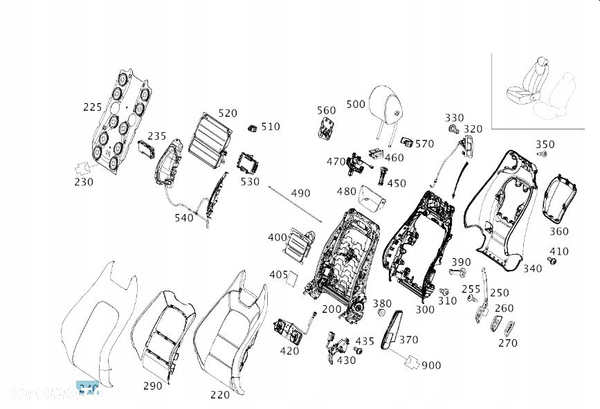 POSZYCIE OPARCIA FOTELA PASAŻERA MERCEDES E 238