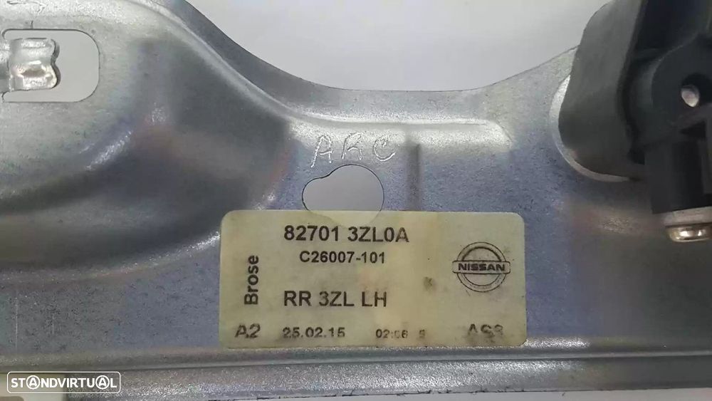 ELEVADOR DE VIDRO TRASEIRO ESQUERDO NISSAN PULSAR FASTBACK 2017 -827013ZL0A - 3