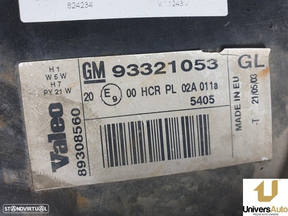 FAROL DIREITO OPEL MERIVA A LIMUSINA 2003 -93321053 - 1