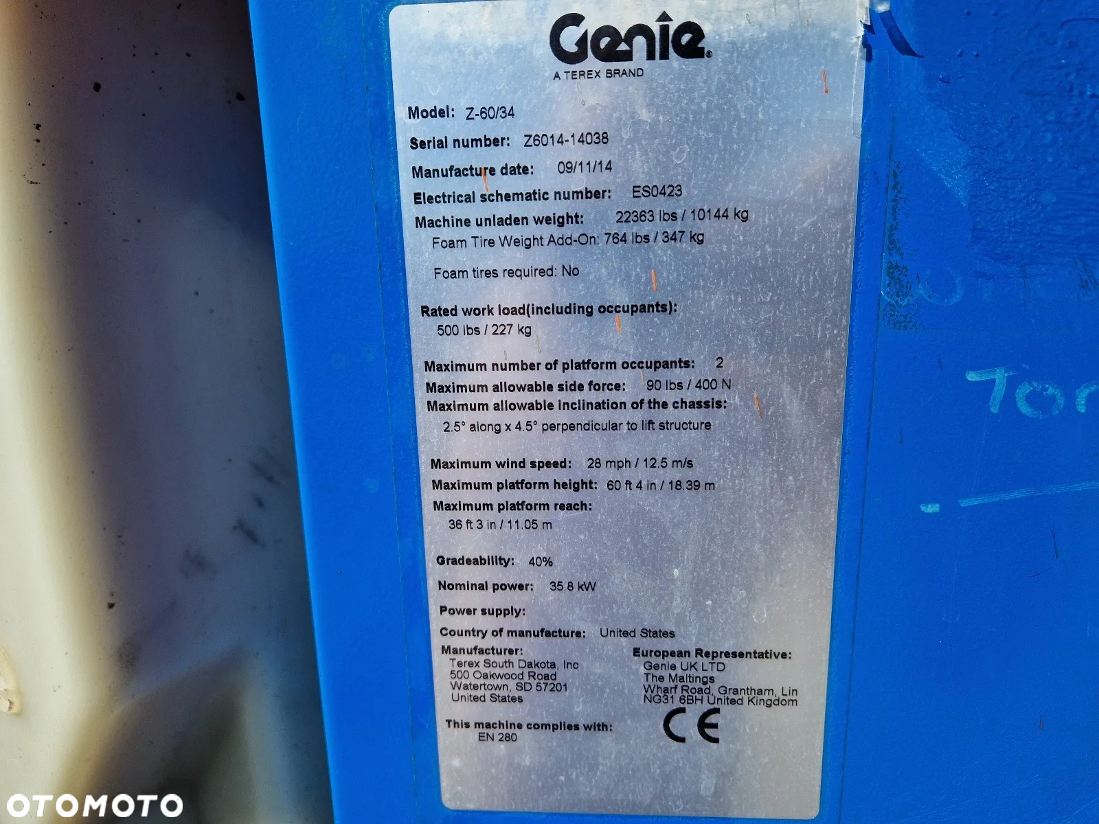 Genie Z 60/34 G93 jak JLG 600AJ - 9