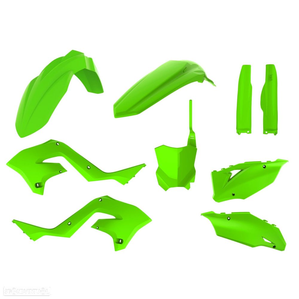 kit plasticos polisport restyling verde lima kawasaki kx 125 / 250 - 1