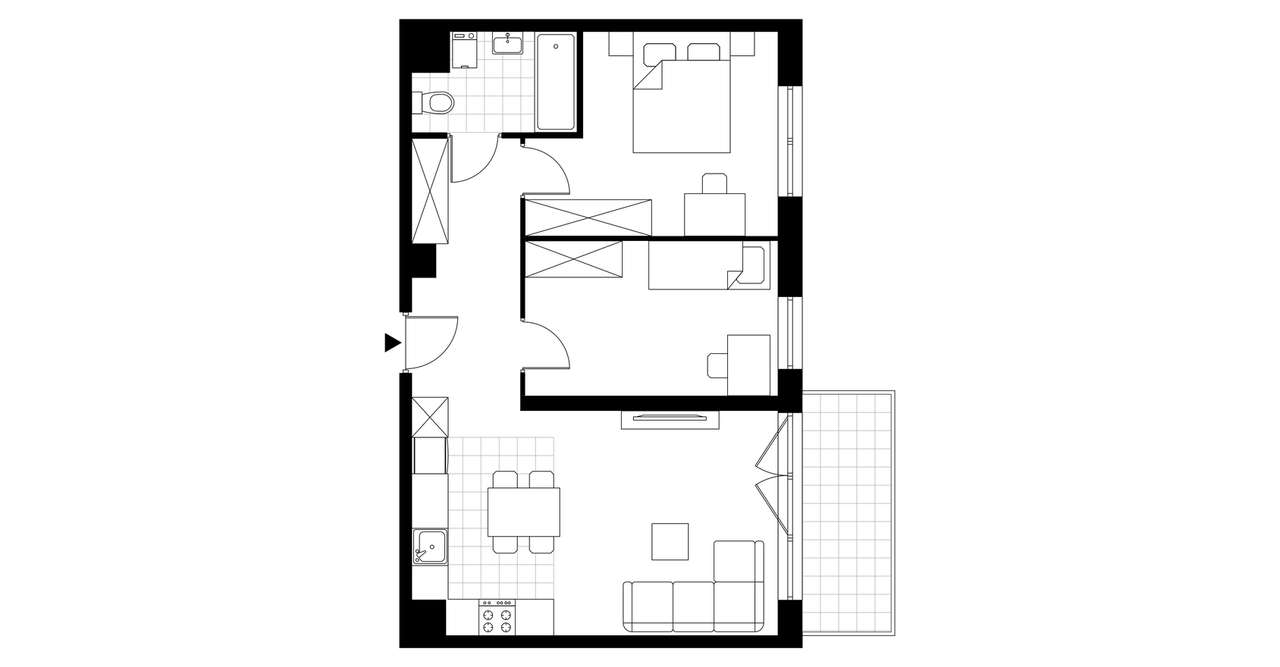3-pokojowe mieszkanie 56m2 + balkon Bezpośrednio - Pełny obrazek: 3/12