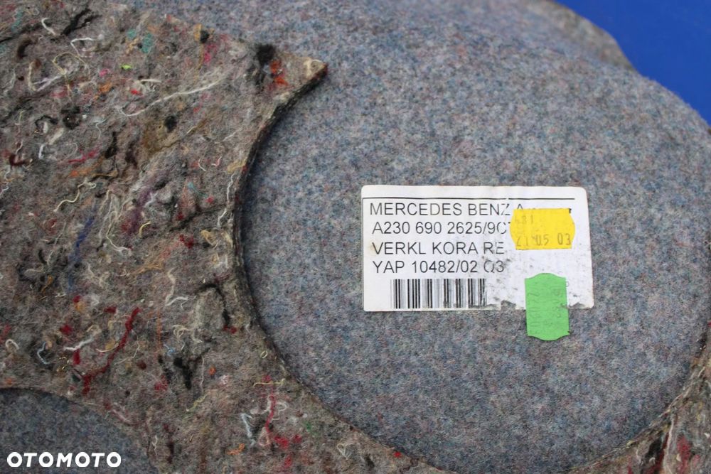 Tapicerka prawa boczek bagażnika prawy OE Mercedes SL R230 W230 A2306902625 - 5