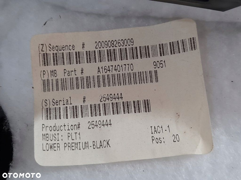 MERCEDES ML164 W164 OSŁONA OBUDOWA KLAPY BAGAZNIKA TYŁ ORYGINAŁ A1647401770 - 7