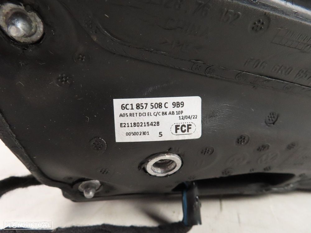 Retrovisor Completo Direito Seminovo/ Original VW POLO (6R1, 6C1) 6C1857508C - 6