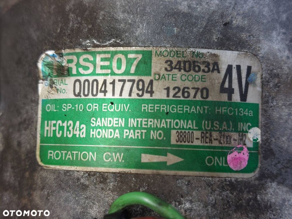 SPRĘŻARKA KOMPRESOR KLIMATYZACJI CITY IV 1.4 16V 38800-REA-21XX-M2 - 8