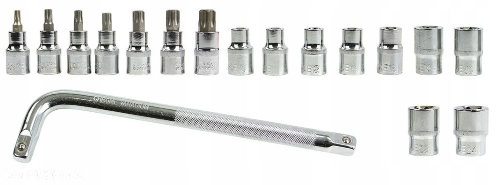 KLUCZE NASADOWE zestaw TORX 1/2 E10 - E24 17szt - 5