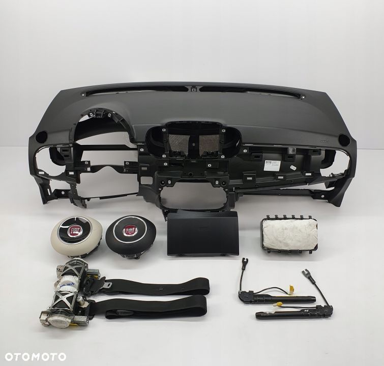 FIAT 500 LIFT DESKA ROZDZIELCZA KONSOLA KOKPIT PULPIT PODUSZKI AIRBAG AIR BAG PASY KIT SET - 1