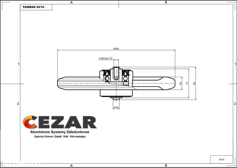 Koło Napinające Yanmar B12 B14 B15 B15EX B17 YB121 YB151 B17 SV16 - 1