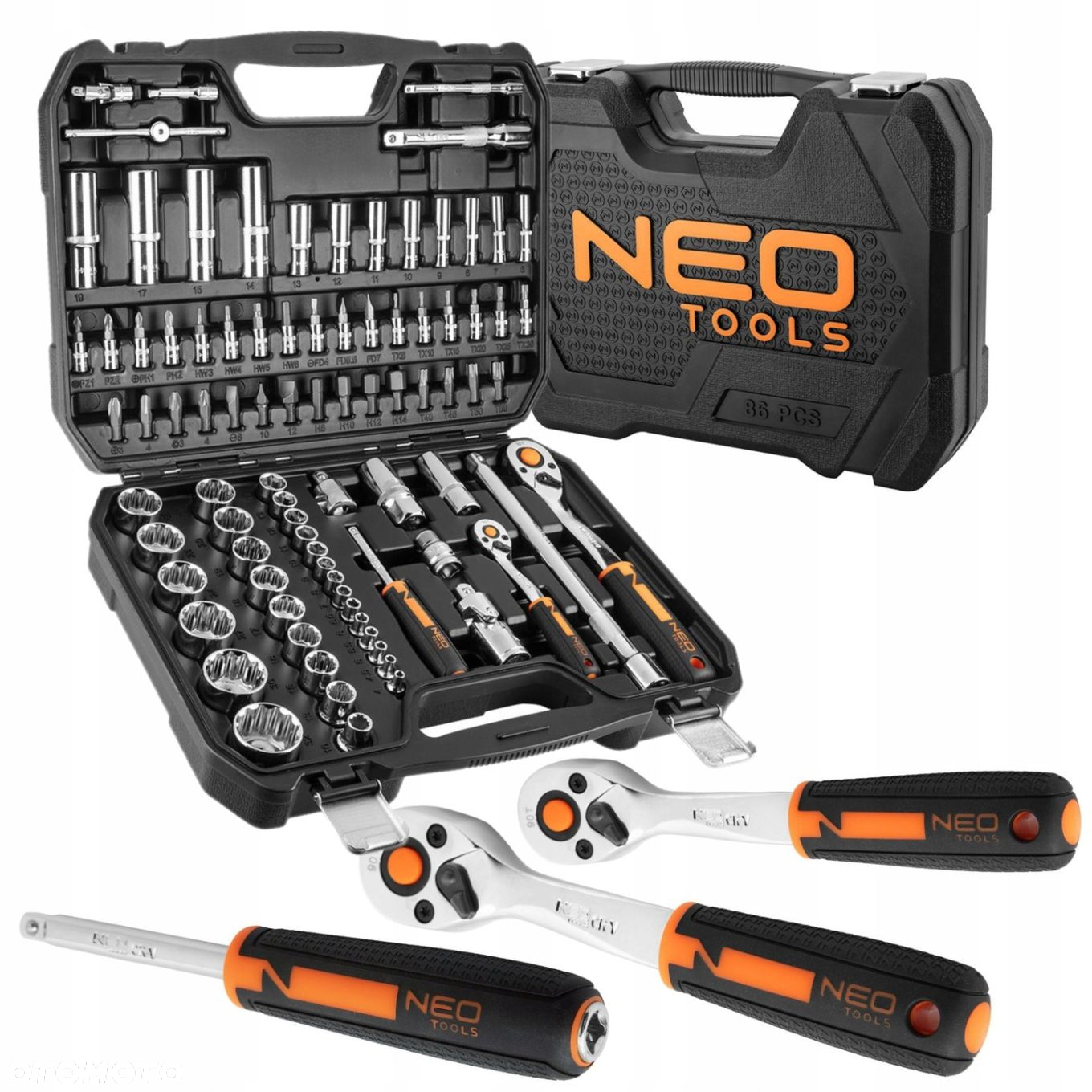 NEO ZESTAW KOMPLET NASADKI TORX KLUCZE NASADOWE 1/4 1/2 86el WALIZKA CrV - 15