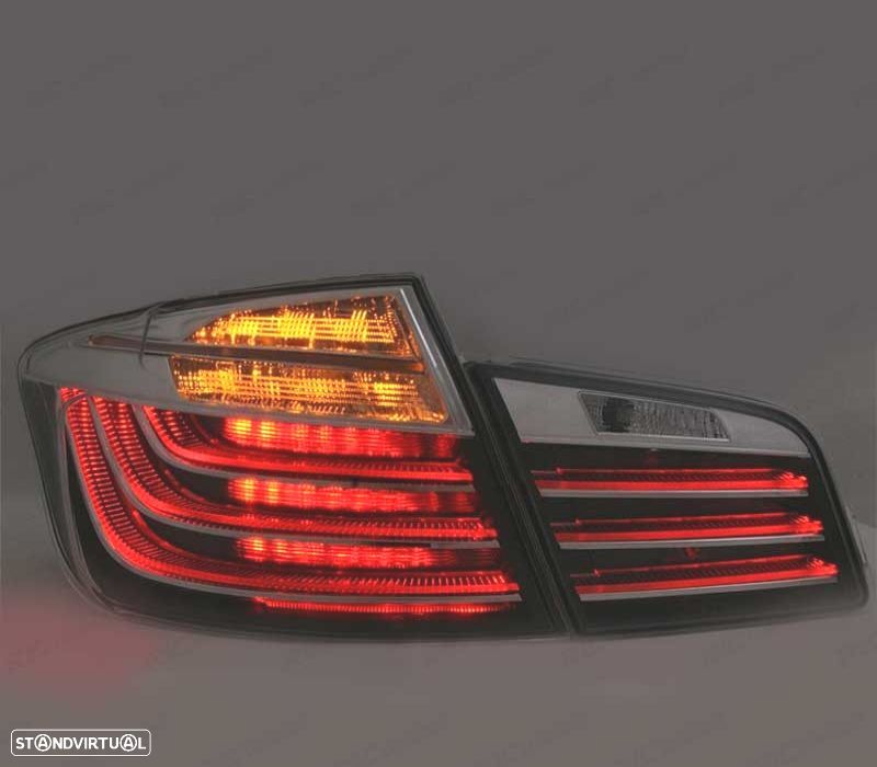 FAROLINS TRASEIROS PARA BMW SERIE 5 F10 10- LIGHT BAR FUNDO PRETO FUMADOS - 2