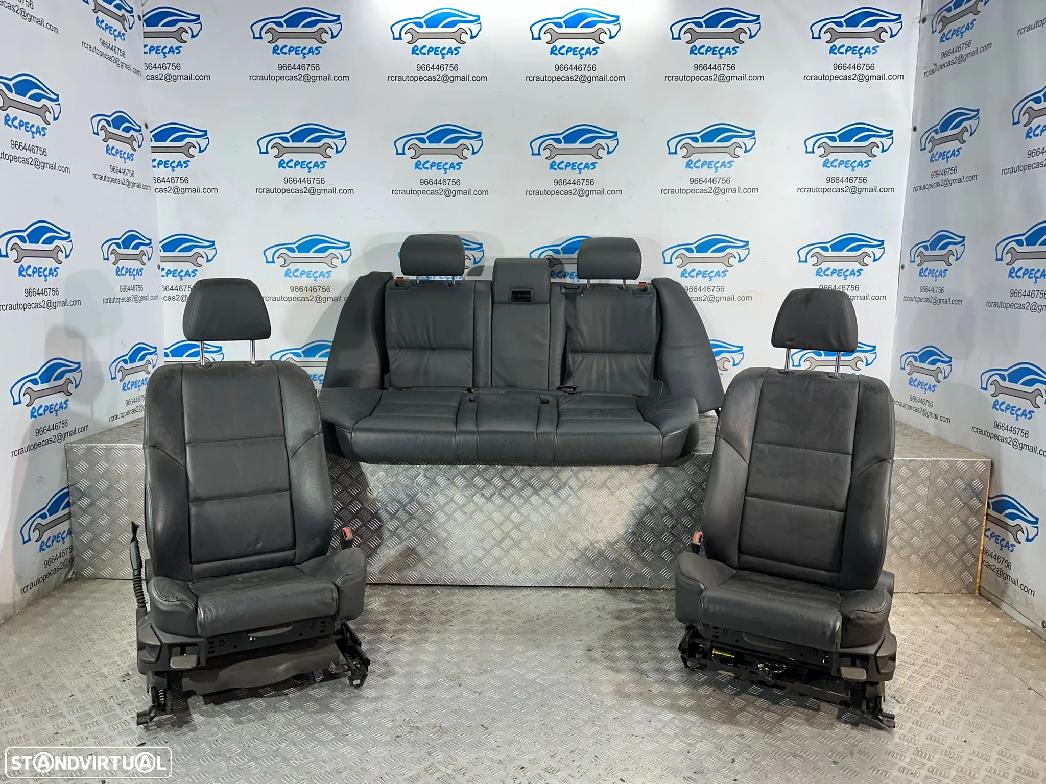 .Conjunto Bancos Pack M Pele Eletricos Frente Frontais Tras Traseiros Originais BMW Serie 5 E61 Touring 2003 - 2010 - 2