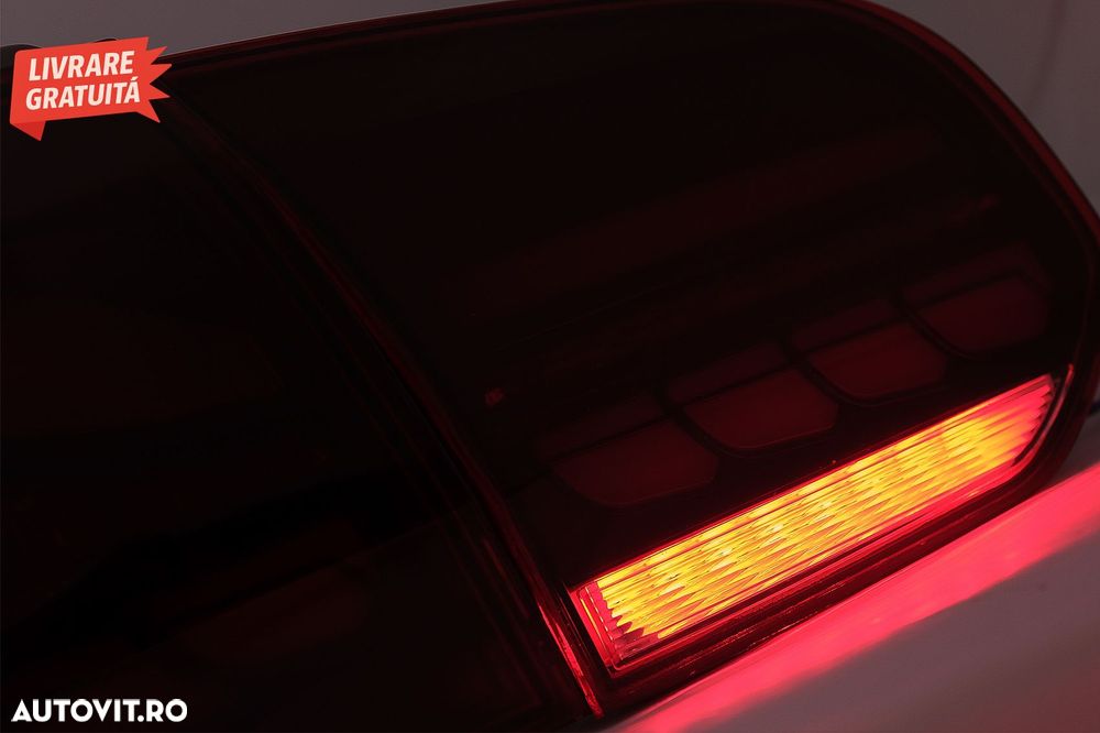 Stopuri Full LED VW Golf 6 VI (2008-2013) Rosu Fumuriu cu Semnal Dinamic- livrare gratuita - 14