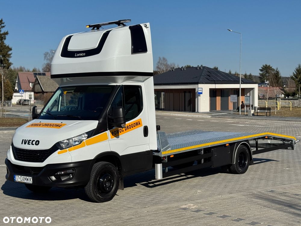 Iveco Daily 2022r ‼️72C18‼️3.0 NOWA Laweta Pomoc Drogowa Zarejestrowany jako Specjalny DMC 7200kg Salon Polska Niski Przebieg Autotransporter Sypialka - 3