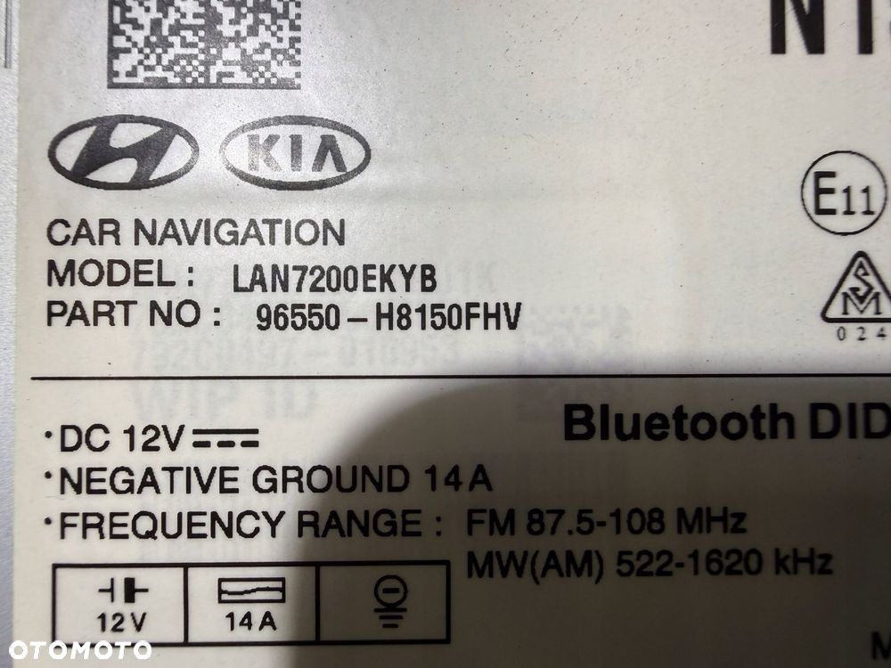 kia stonic radio nawigacja navi ekran wyświetlacz 96550-h8150fhv - 6