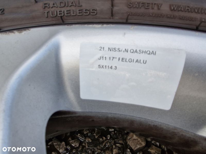 nissan qashqai ii j11 felgi aluminiowe alufelgi 17' cali 5x114.3 6,5j 40300br07a - 2