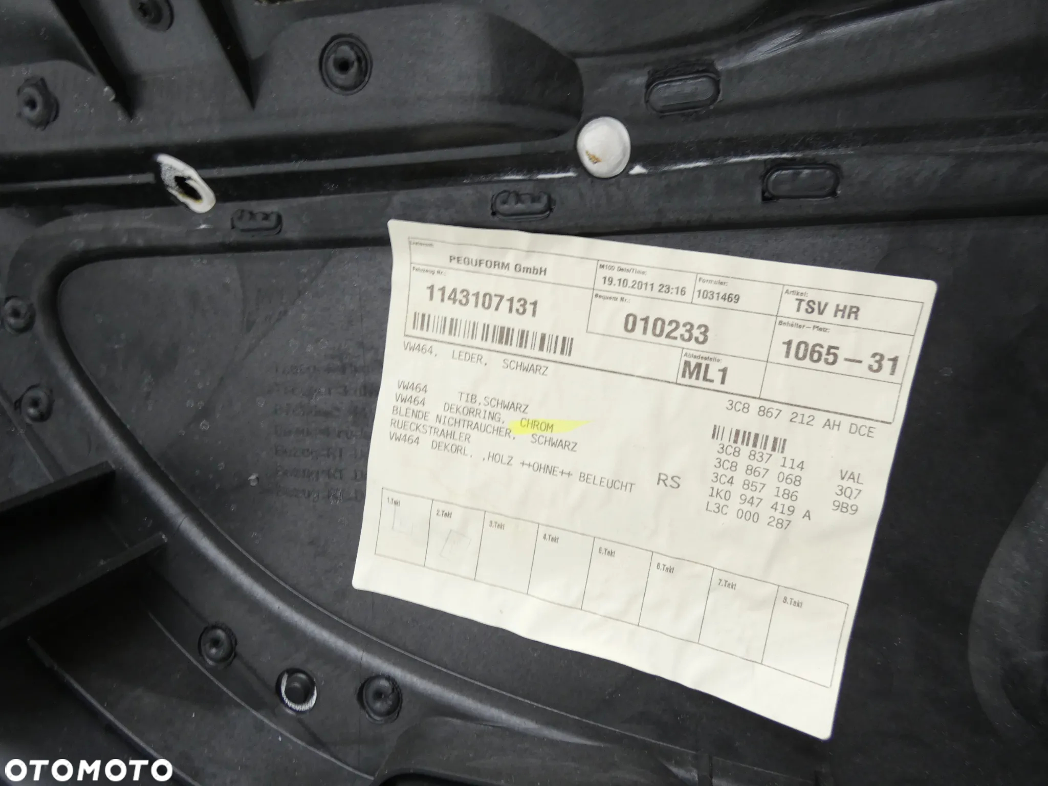 VW PASSAT CC BOCZEK PRAWY TYŁ TYLNY 3C8867212 D54 - 11