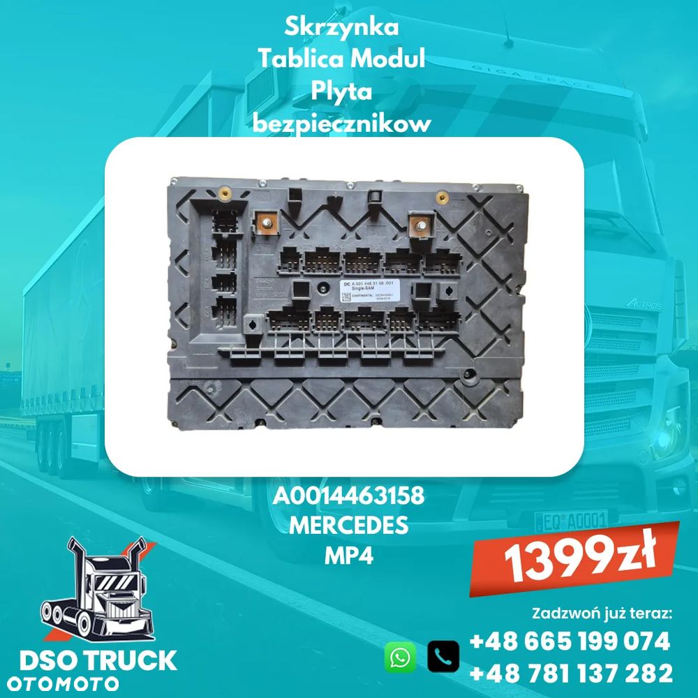 Skrzynka Tablica Modul Plyta bezpiecznikow A0014463158 MERCEDES MP4 - 1