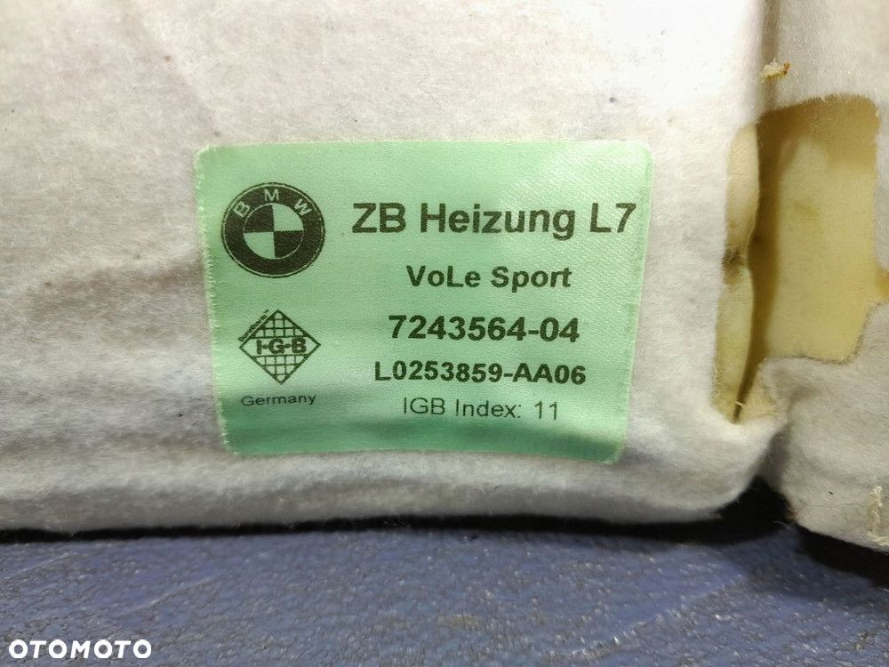 BMW 3 F30 F31 MATA GRZEWCZA PODUSZKA GĄBKA FOTEL KIEROWCY 7243564 - 2