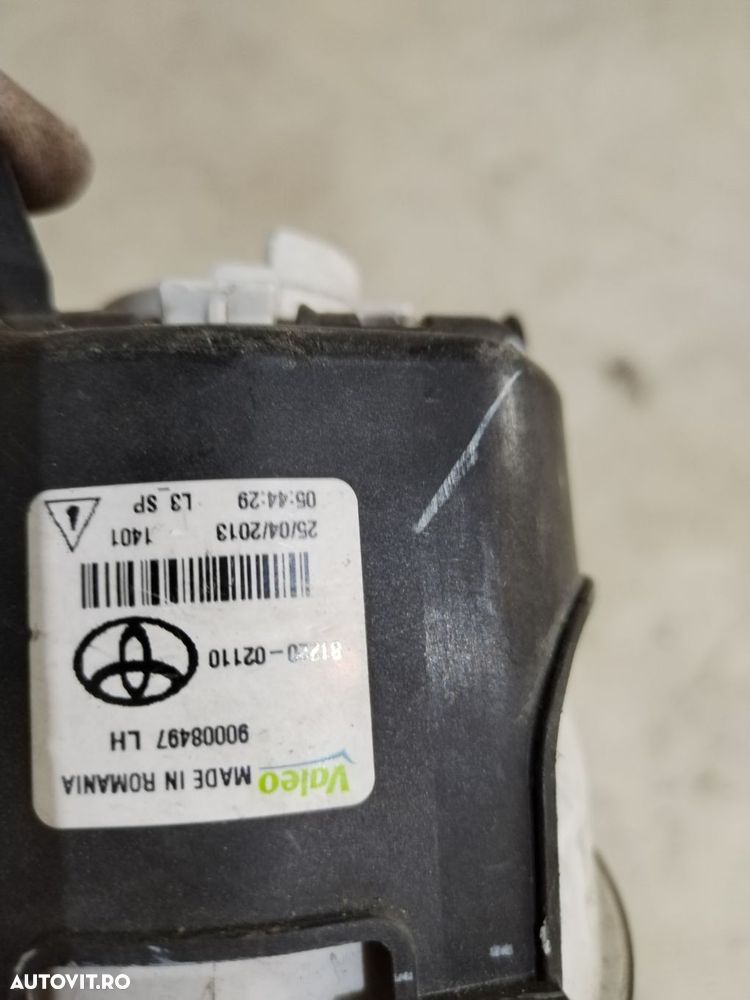 Proiector stanga, Toyota Yaris, Verso, CHR, 2012, 2013, 2014, 2015, 2016, 2017, 2018, 2019, cod origine OE 81220-02110. - 6