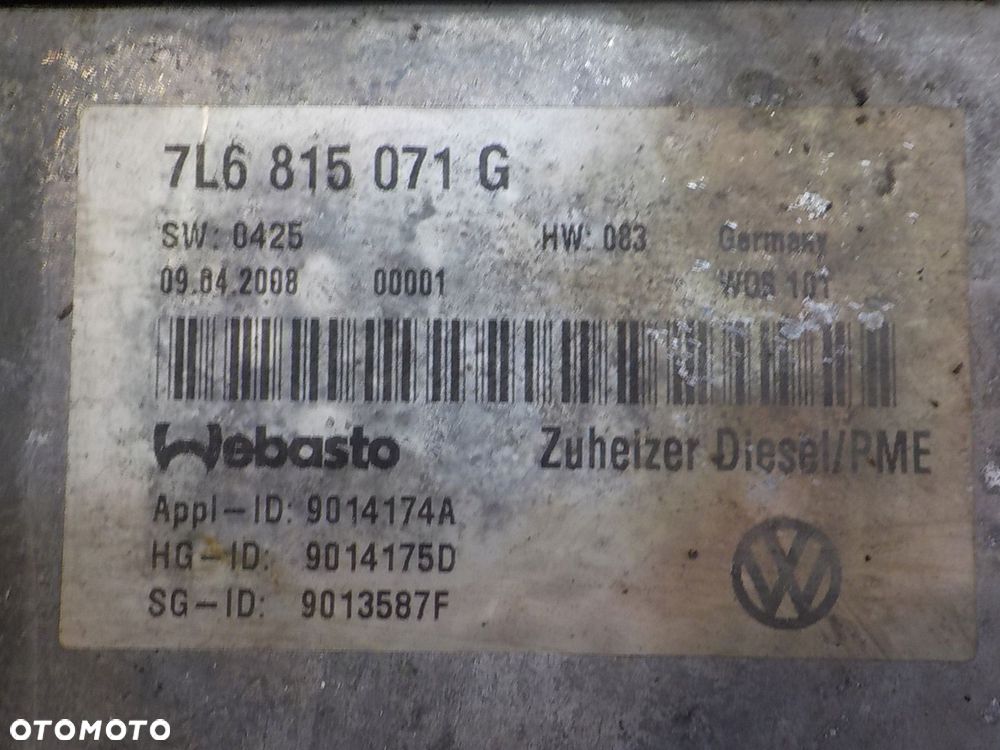VW TOUAREG I 7L LIFT 2.5 TDI 08r webasto 7L6815071G 9014174A - 5