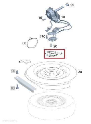 MERCEDES VITO W639 W447 Pokrywa oslona kola zapasowego OE - 2