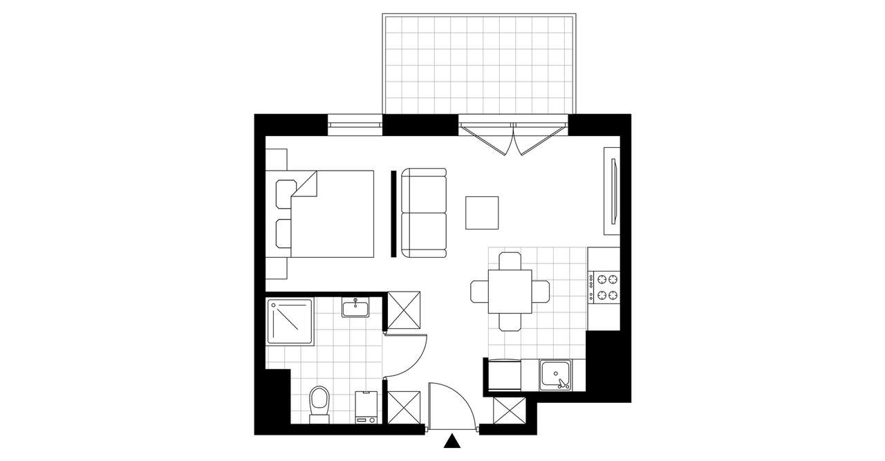1-pokojowe mieszkanie 31m2 + balkon - Pełny obrazek: 4/12
