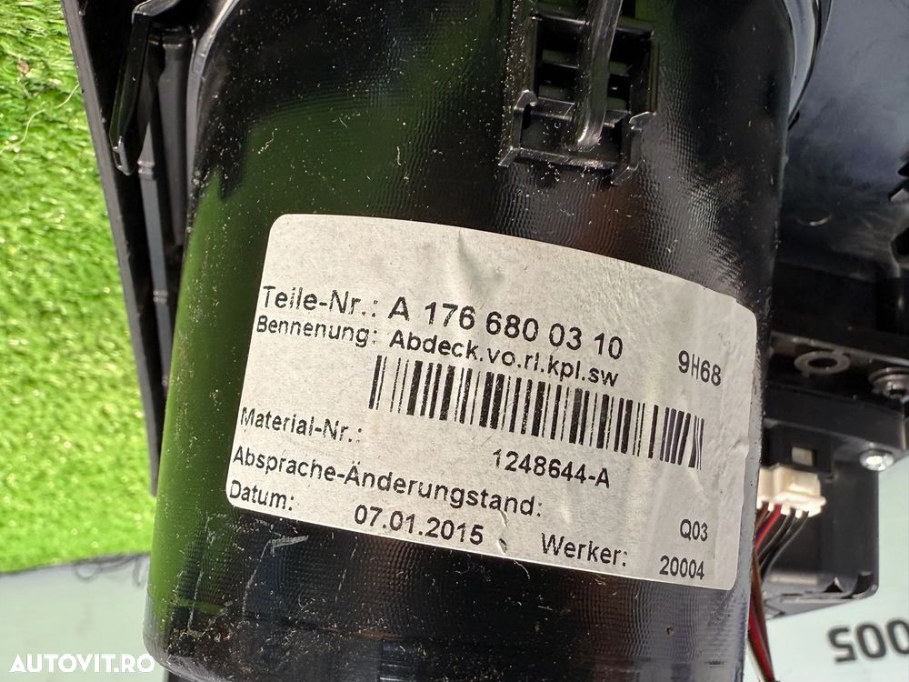 CONSOLA CENTRALA BORD /  SUPORT PAHARE /  JOYSTICK MULTIMEDIA  MERCEDES BENZ A180 CDI BlueEFFICIENCY W176 2015 1.5 DIESEL SEDAN COD OEM A1766800310 2012-2018 - 7