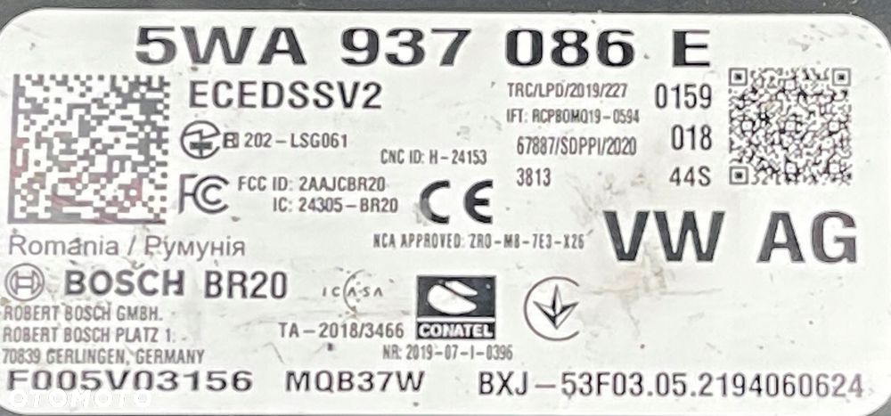 MODUŁ KOMFORTU BCM VW CADDY IV 5WA937086E - 6