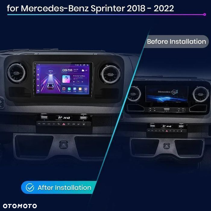 Radio Android do Mercedes-Benz Sprinter 2018 - 2022 1GB 32GB Carplay - 2