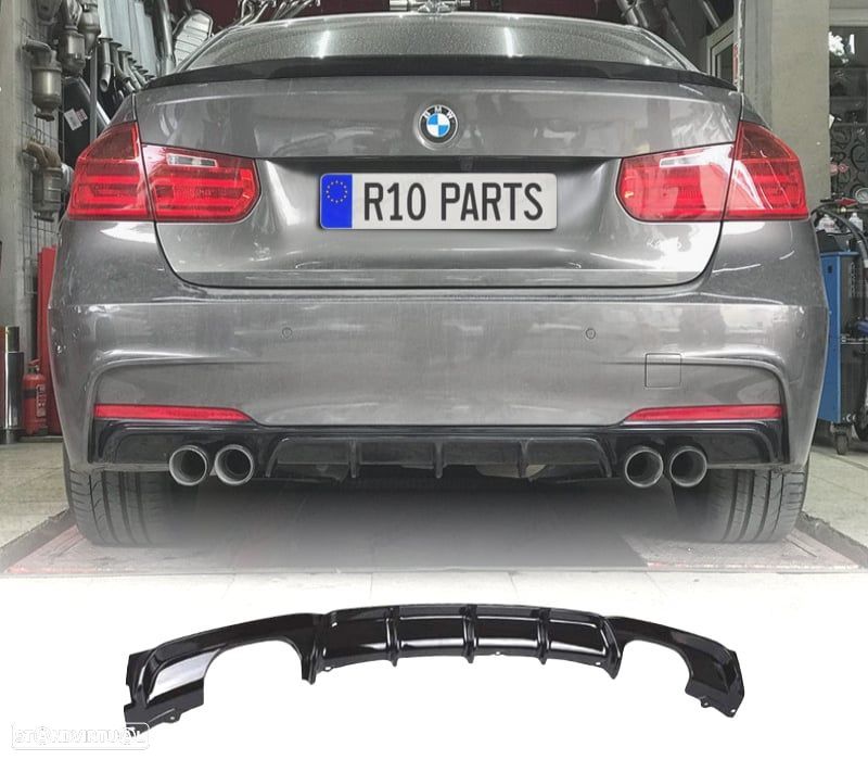 DIFUSOR BMW F30 F31 LOOK M PERFORMANCE PRETO BRILHANTE ABS OO---OO - 1