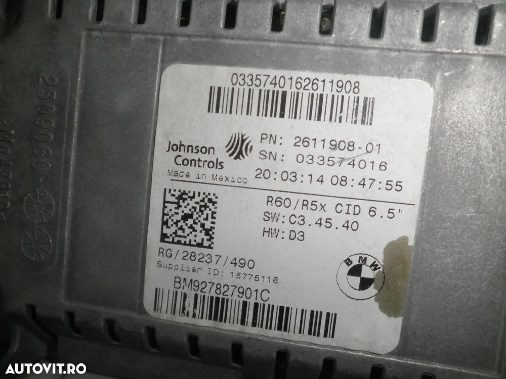 Ceasuri bord Mini Cooper / Countryman UK 1.6B 2014 9306251 9306251-01 2611908 2611908-01 - 4