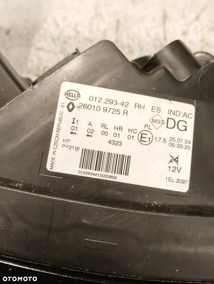 Renault Scenic IV SOCZEWKA ZW KOMPLET LAMP PRZÓD 260606727R - 14