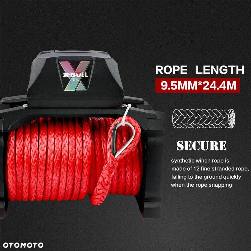 Wyciągarka elektryczna samochodowa X-Bull Winch 6,5 Ton Tough 14500 12v lina syntetyczna do lawety - 12
