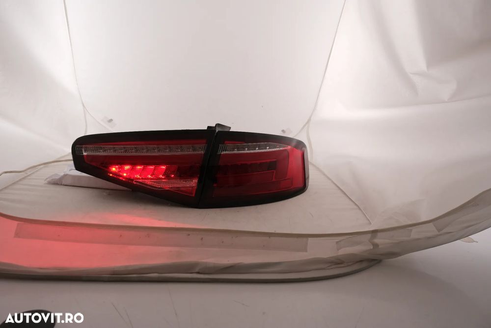 Stopuri Full LED compatibil cu Audi A4 B8 Sedan (2012-2015) Rosu Semnal Dinamic - 9
