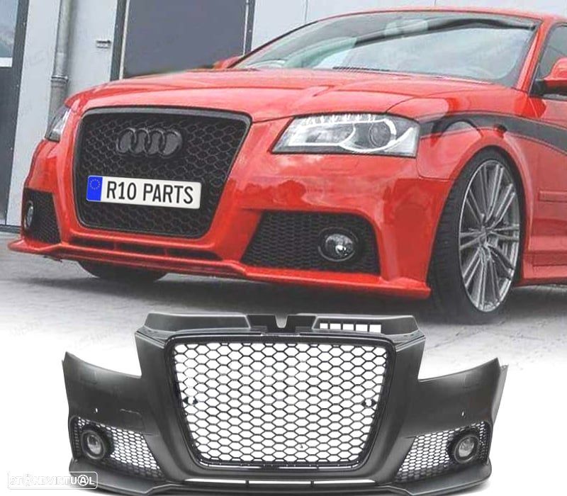 PÁRA-CHOQUE FRONTAL AUDI A3 8P 08-12 RS PRETO PDC - 1