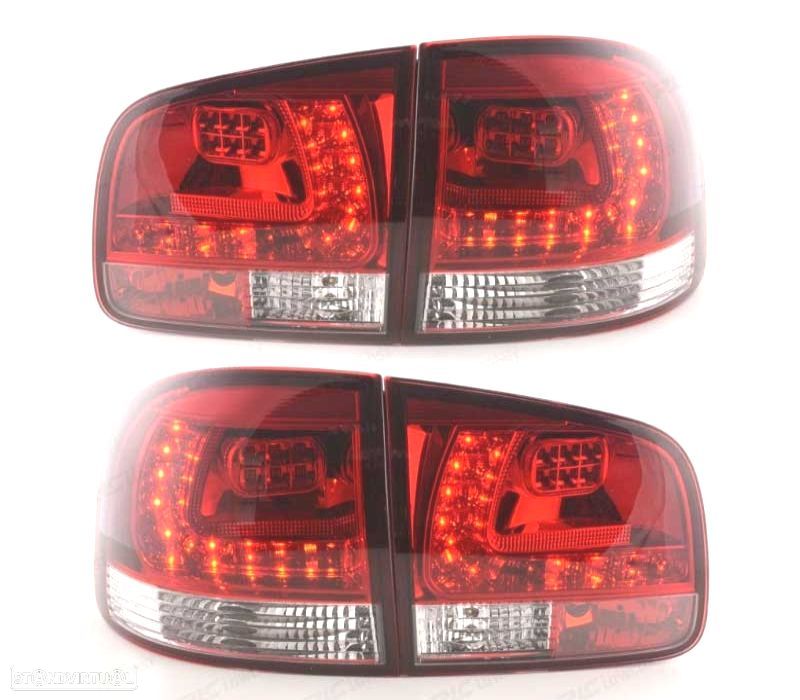 PILOTOS VOLKSWAGEN VW TOUAREG 02-10 LED VERMELHO CROMADO - 1