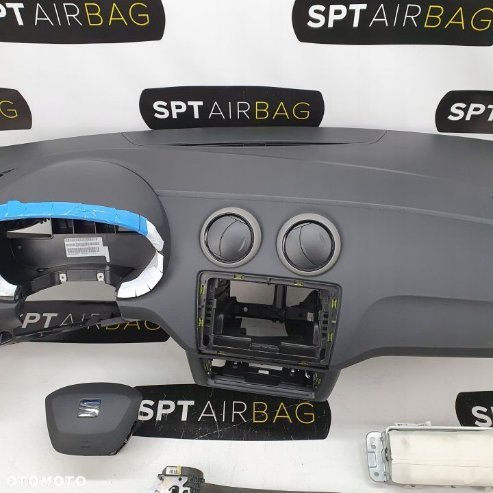SEAT IBIZA IV 4 6P LKP DESKA ROZDZIELCZA KONSOLA KOKPIT PULPIT PODUSZKI AIRBAG AIR BAG PASY KIT SET - 3